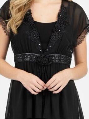 1980’s Nanette Lepore Black Blouse Size 10